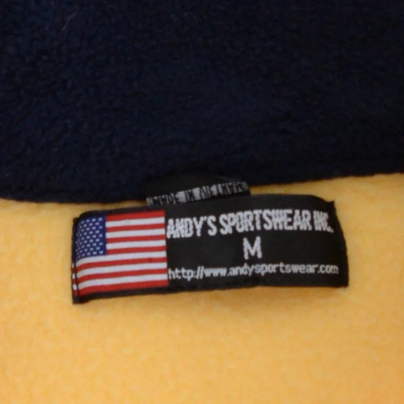 VTG 90S Andy's Sportswear Yellow And Black Zip Up  San Diego Ca Fleece Sweater M - Picture 9 of 9